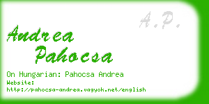 andrea pahocsa business card